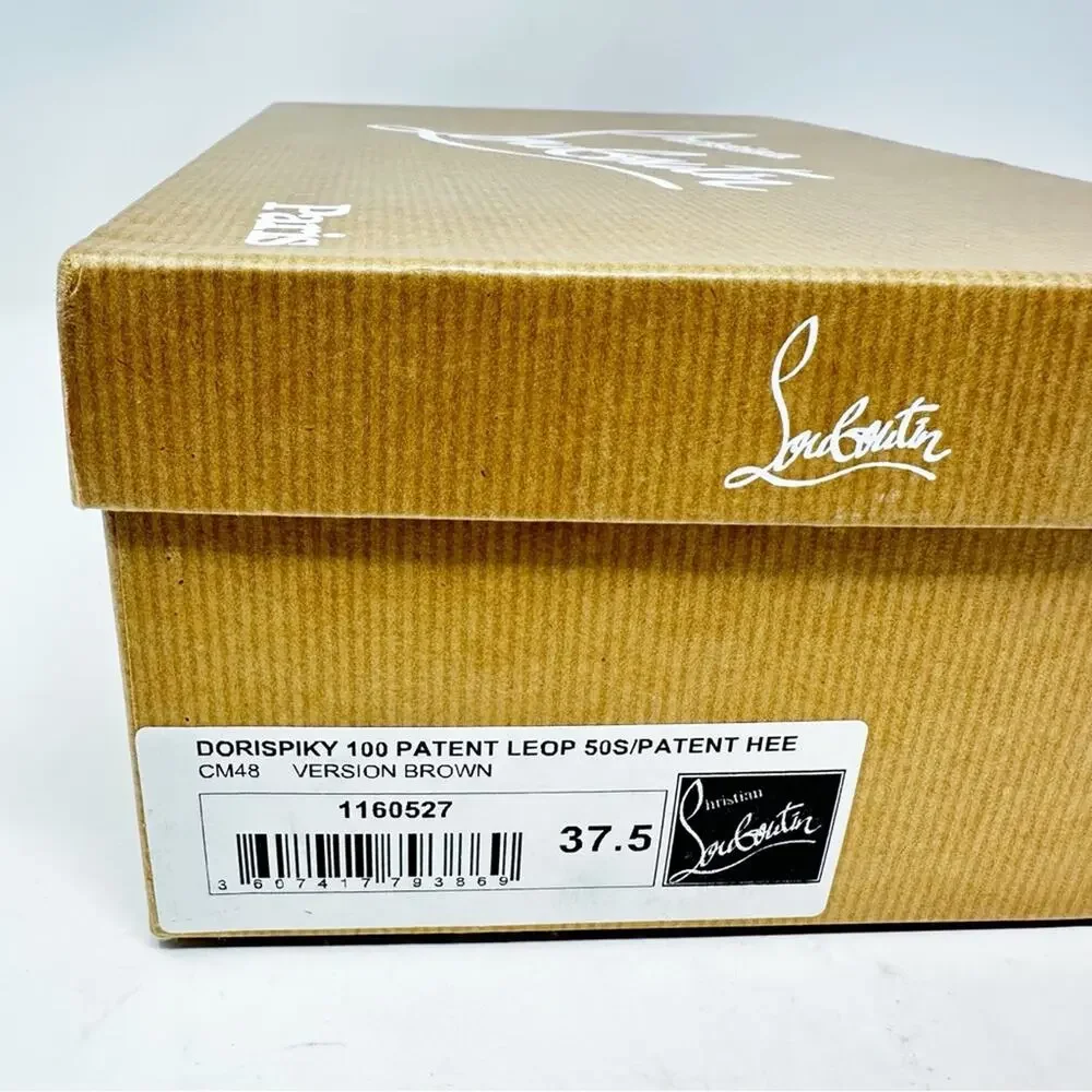 Christian Louboutin Dorispiky Leopard Patent Heels Womens Size EU 37.5